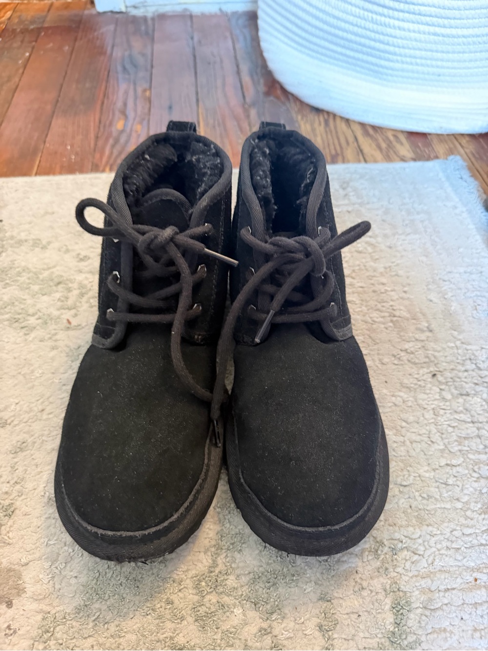 Black boot cut tie up Uggs